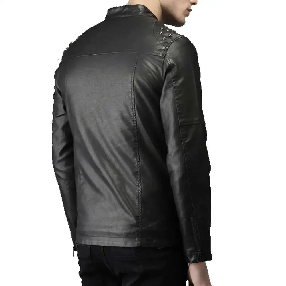 Mens Handmade Studded Leather Jacket - Riders Republic UK