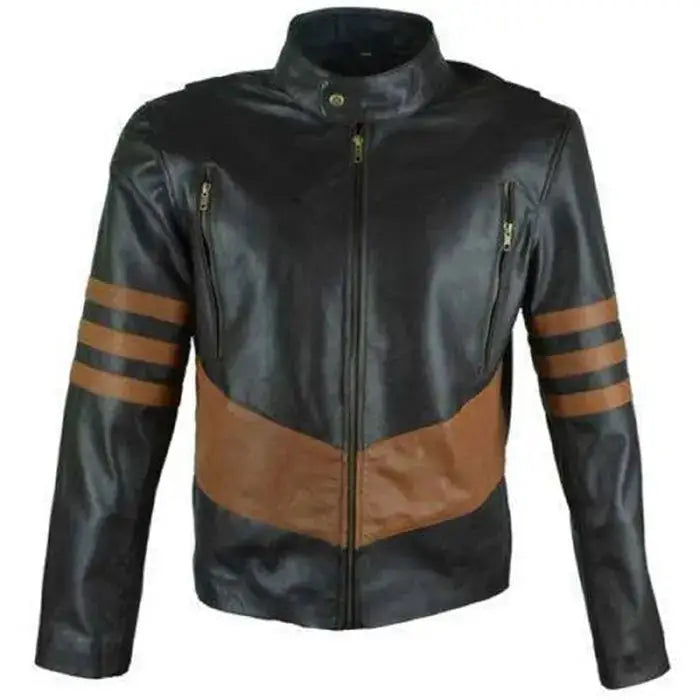 Mens Black Cafe Racer Leather Jacket - Riders Republic UK