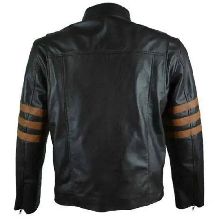 Mens Black Cafe Racer Leather Jacket - Riders Republic UK