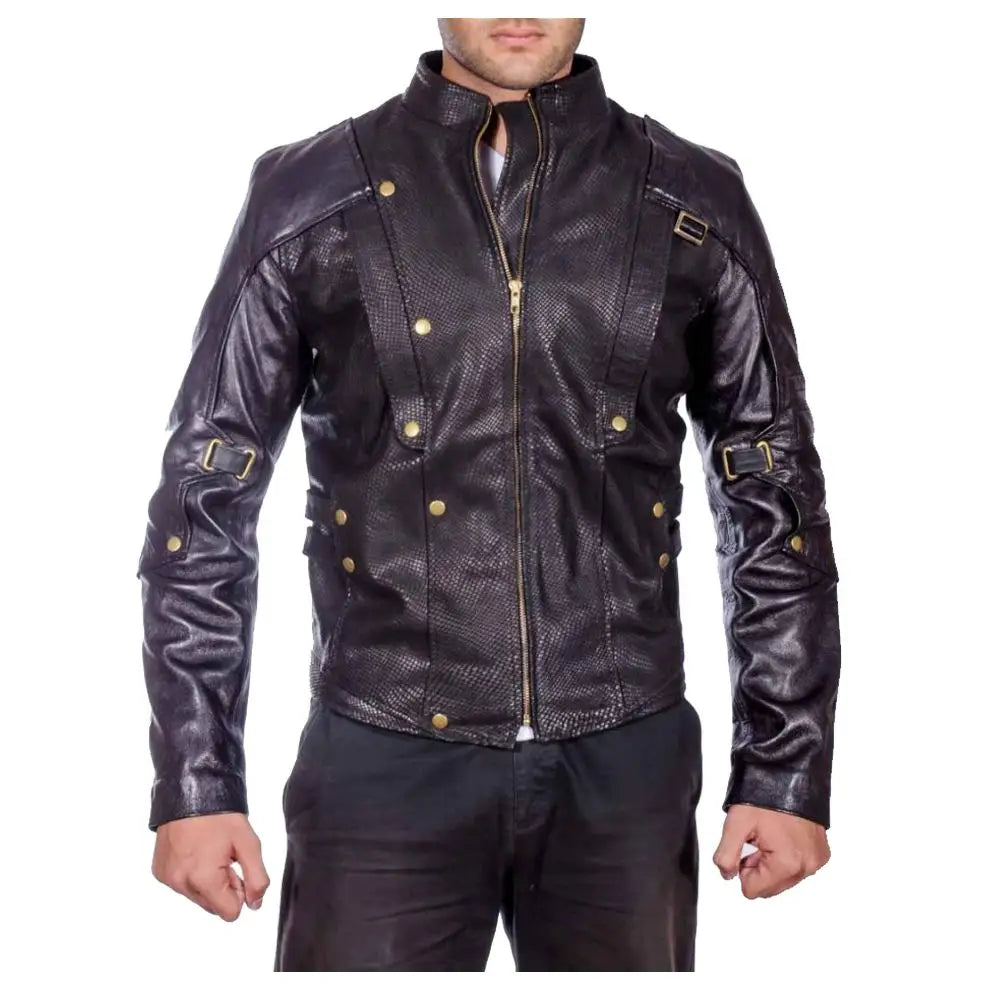 Mens Black Fashion Biker Leather Jacket - Riders Republic UK
