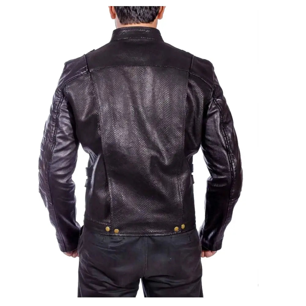 Mens Black Fashion Biker Leather Jacket - Riders Republic UK