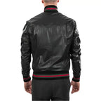 Mens Black Lambskin Bomber Jacket - Riders Republic UK