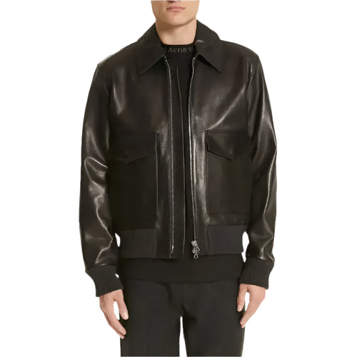 Black Lambskin Leather Jacket - Riders Republic UK