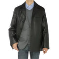 Mens Black Lambskin Leather Overcoat Blazer Jacket - Riders Republic UK