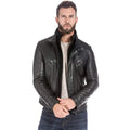 Mens Black Lambskin Leather Sports Jacket - Riders Republic UK