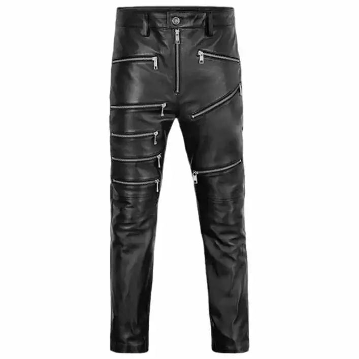 Real Leather Sheepskin Pants Black - Riders Republic UK