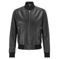 Black Leather Bomber Jacket for Men - Riders Republic UK