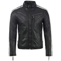Mens Black Leather Motorcycle Jacket - Riders Republic UK
