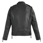 Mens Black Leather Motorcycle Riding Jacket - Riders Republic UK