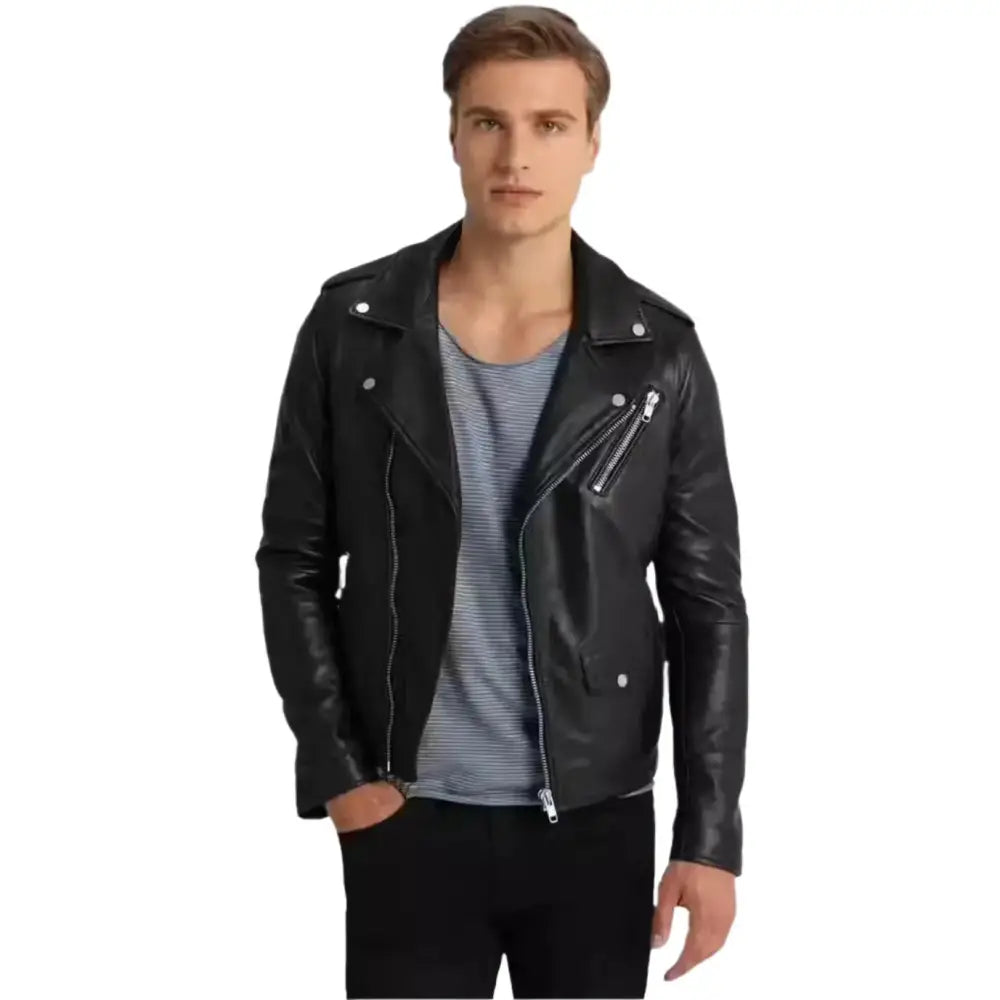 Mens Black Perfecto Biker Jacket - Riders Republic UK