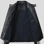 Mens Black Quilted Leather Motorcycle Jacket - Riders Republic UK