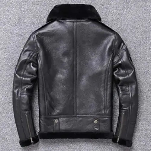 Mens Black Shearling Aviator Jacket - Riders Republic UK