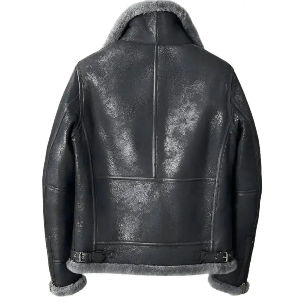 Mens Black Shearling B3 Bomber Jacket - Riders Republic UK