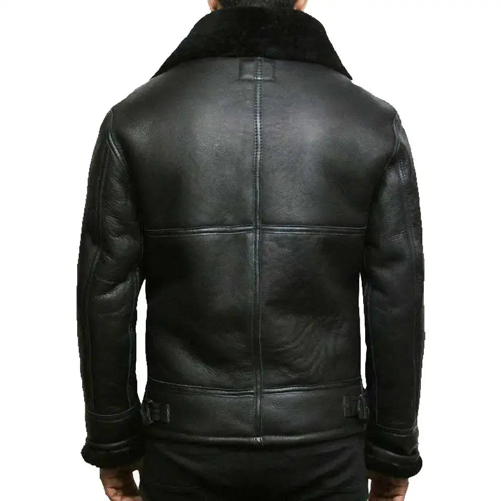 Mens Shearling Aviator Leather Jacket - Riders Republic UK