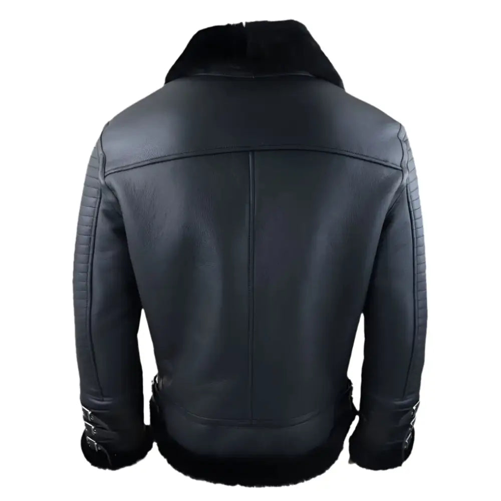 Mens Black Sheepskin Flying Jacket - Riders Republic UK