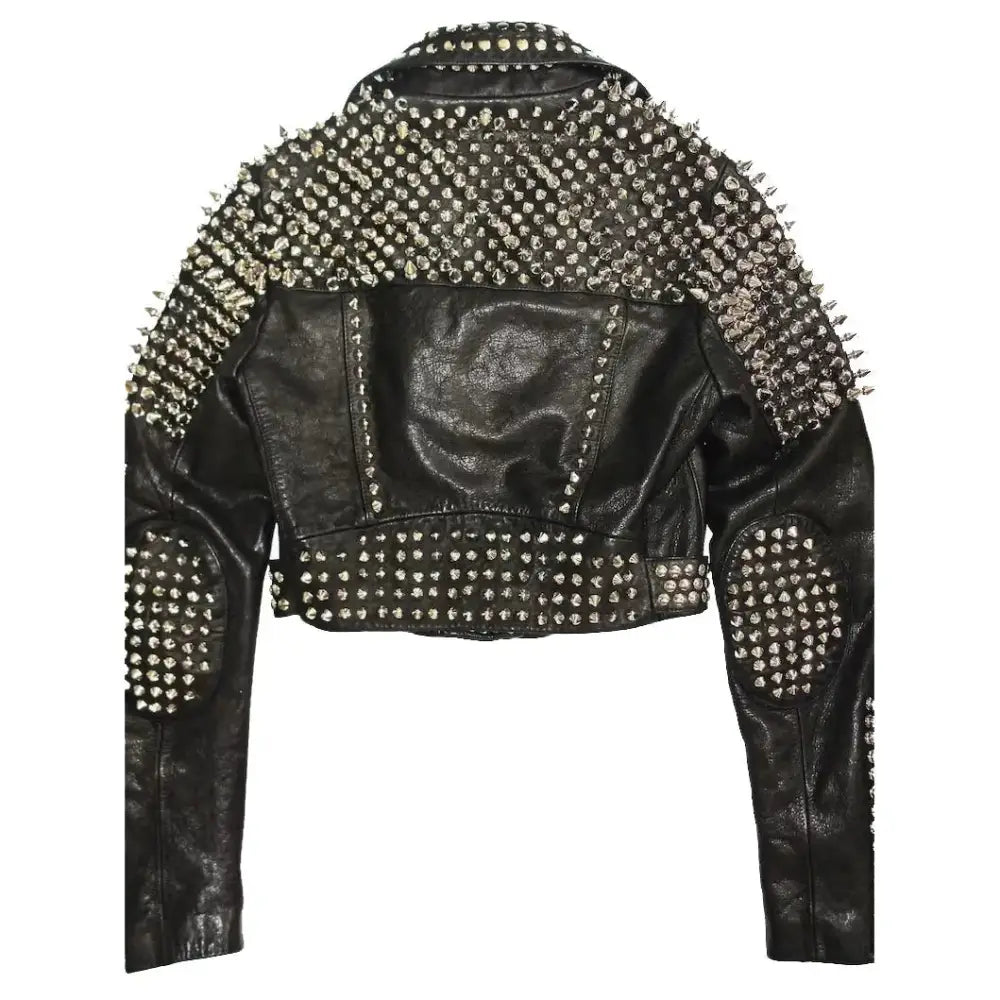 Men’s retro black leather jacket with steampunk and alternative fashion details