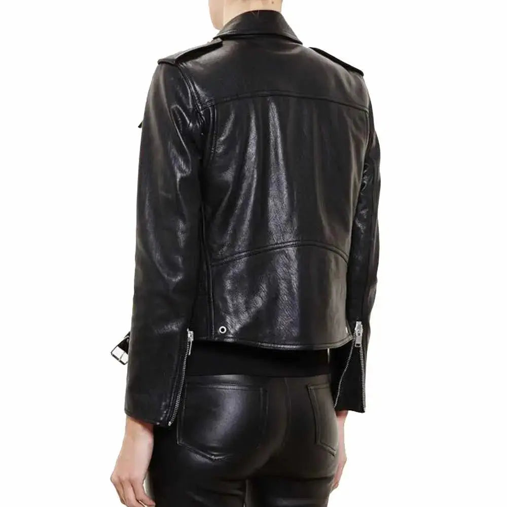 Mens Black Studded Brando Leather Jacket - Riders Republic UK