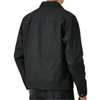 Mens Black Suede Leather Lapel Jacket - Riders Republic UK
