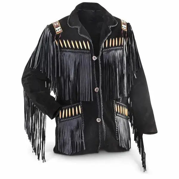 Mens Black Suede Cowboy Jacket - Riders Republic UK