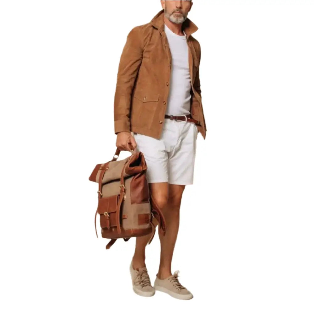 Mens Brown Suede Field Jacket - Riders Republic UK