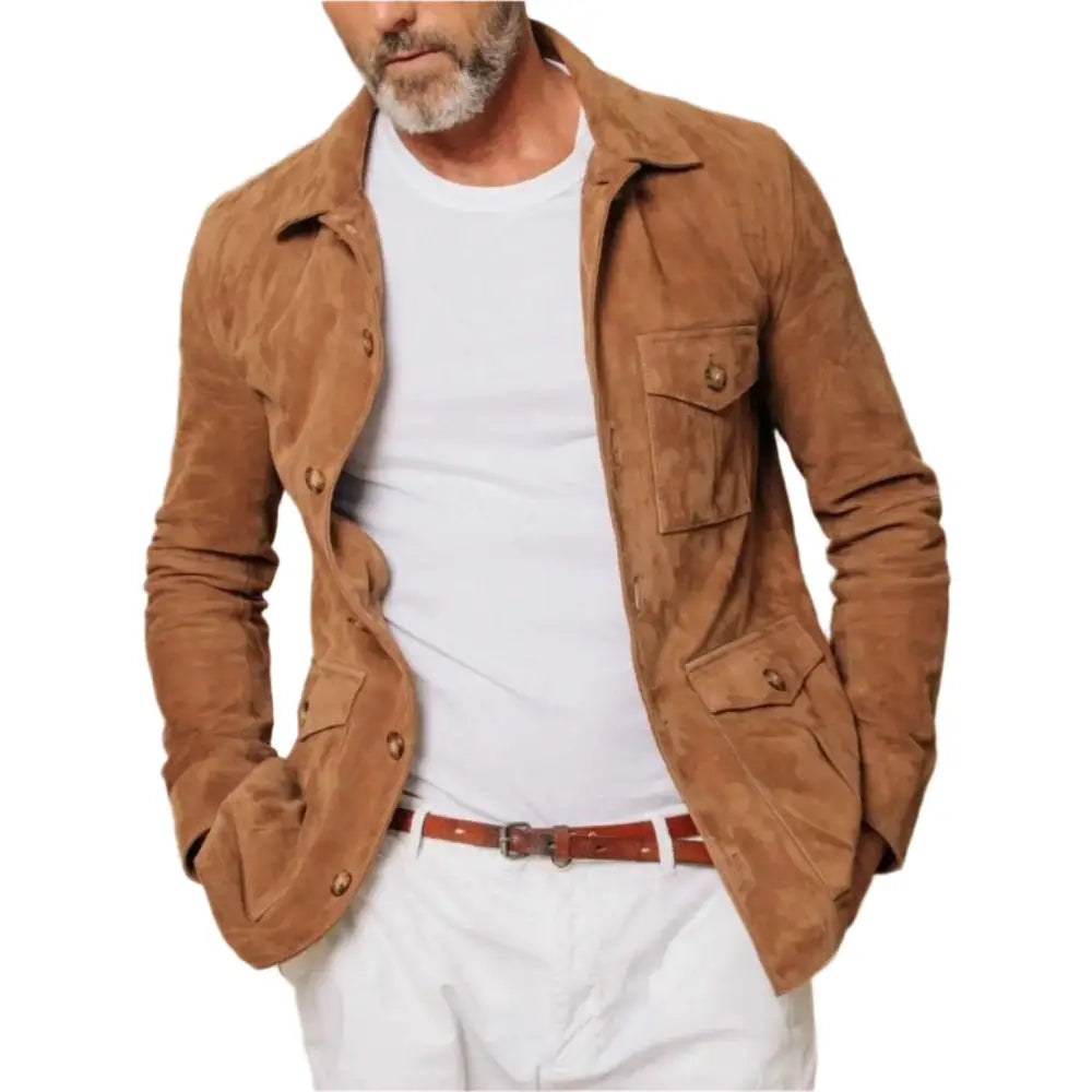 Mens Brown Suede Field Jacket - Riders Republic UK