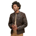 Mens Brown Leather Moto Jacket - Riders Republic UK