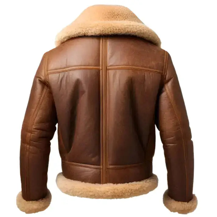 Mens Brown RAF B3 Shearling Bomber Jacket - Riders Republic UK
