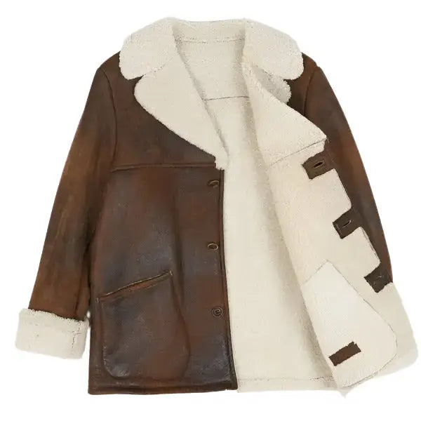 Mens Brown Shearling Ranch Coat - Riders Republic UK