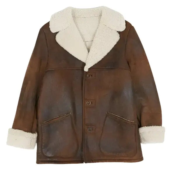 Mens Brown Shearling Ranch Coat - Riders Republic UK