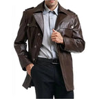 Mens Brown Motorcycle Leather Jacket - Riders Republic UK
