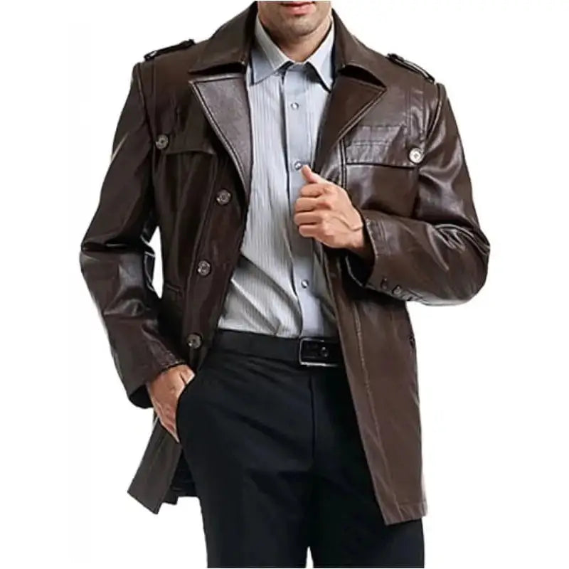 Mens Brown Motorcycle Leather Jacket - Riders Republic UK