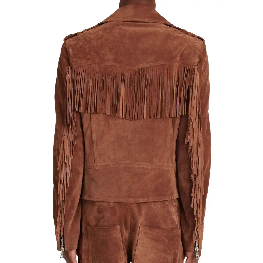 Brown Suede Leather Biker Jacket for Men - Riders Republic UK