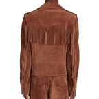 Brown Suede Leather Biker Jacket for Men - Riders Republic UK