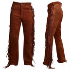 Men’s brown leather trousers for casual and evening styling