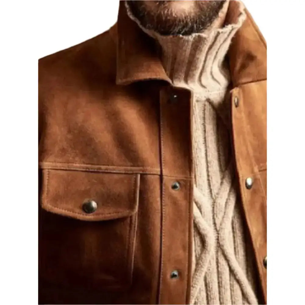 Mens Brown Suede Trucker Jacket - Riders Republic UK