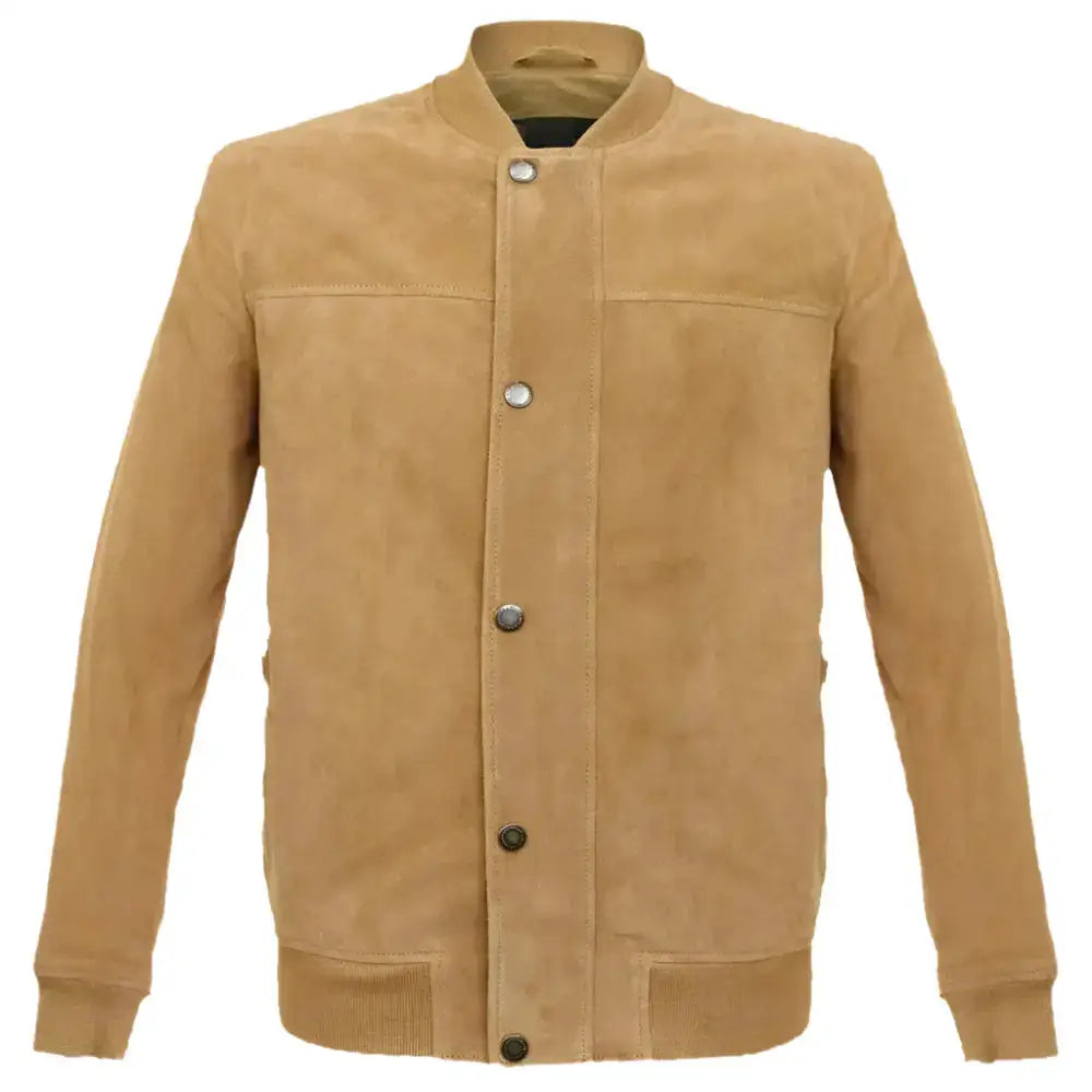 Buckskin Beige Goat Suede Bomber Jacket - Riders Republic UK