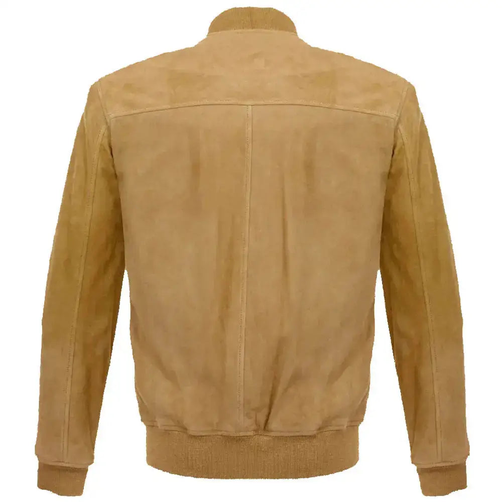 Buckskin Beige Goat Suede Bomber Jacket - Riders Republic UK