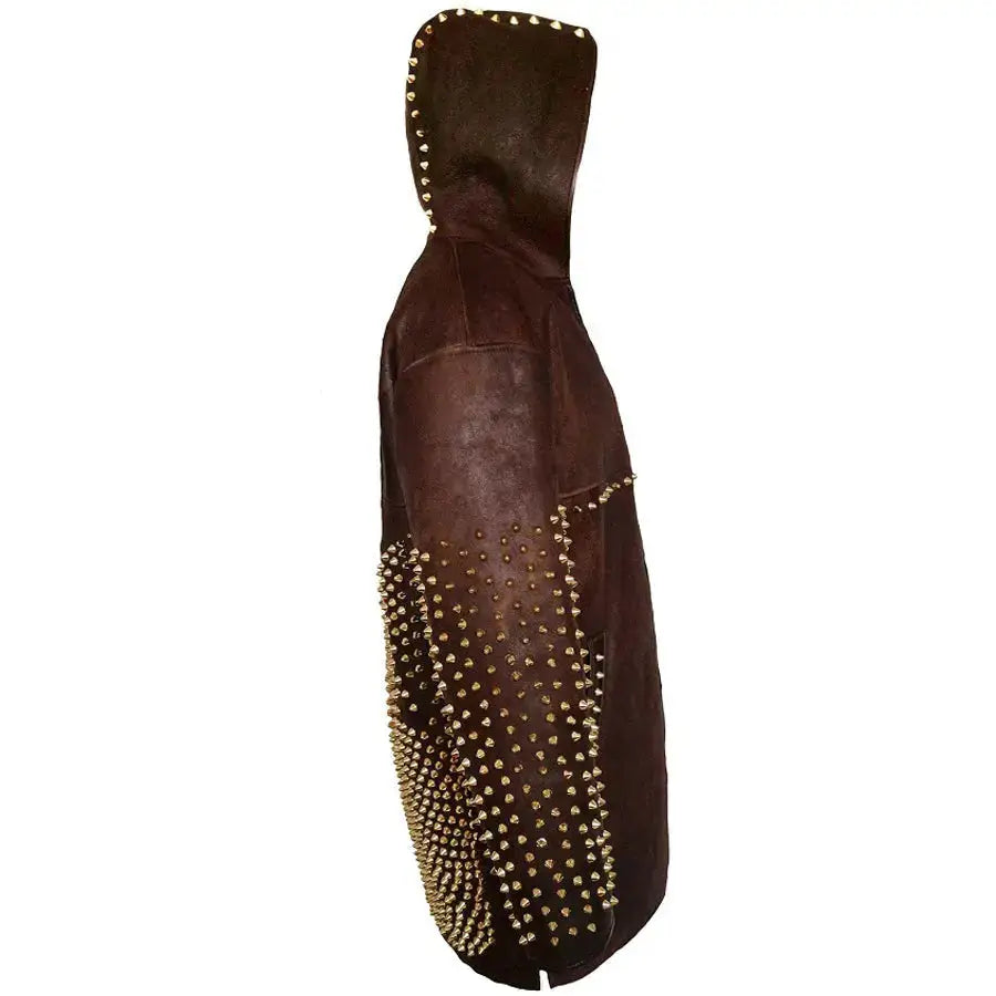 Burgundy Studded Leather Jacket - Riders Republic UK