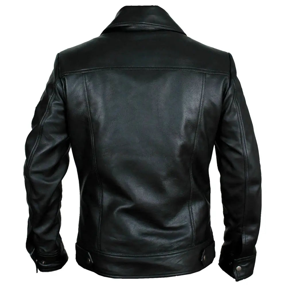 Mens Buster Slim Fit Leather Jacket - Riders Republic UK
