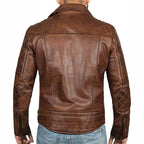Genuine Leather Handmade Vintage Biker Jacket - Riders Republic UK