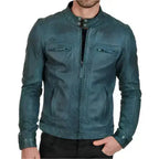 Mens Distressed Cafe Racer Leather Jacket - Riders Republic UK