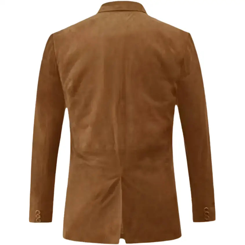 Mens Camel Brown Suede Leather Blazer - Riders Republic UK