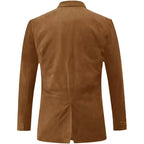 Mens Camel Brown Suede Leather Blazer - Riders Republic UK