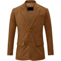 Mens Camel Brown Suede Leather Blazer - Riders Republic UK