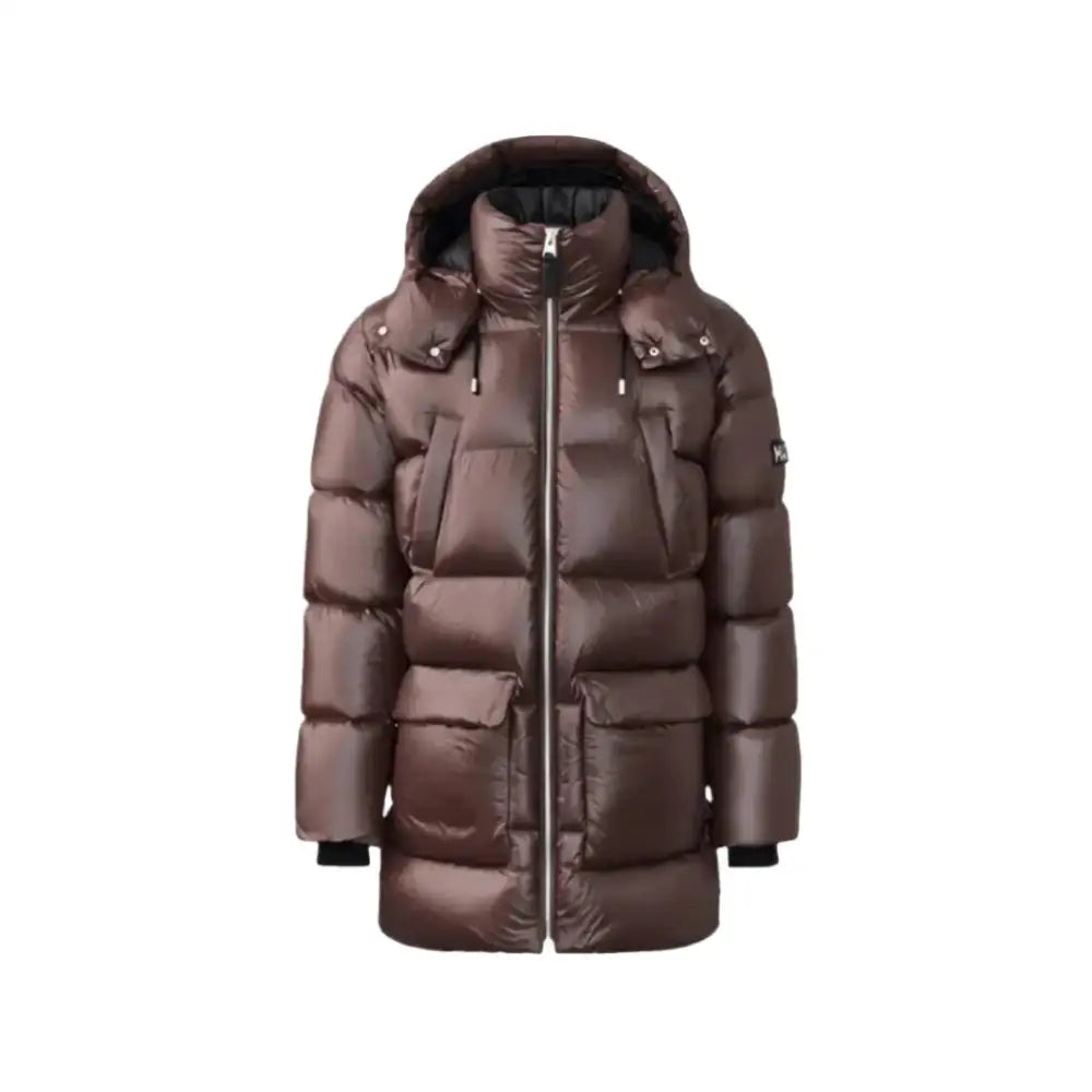 Mens Chocolate Brown Trench Puffer Coat - Riders Republic UK
