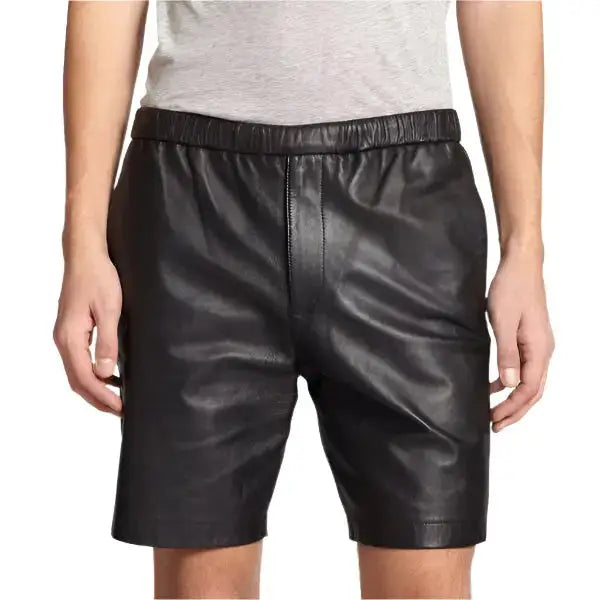 Mens Black Leather Shorts - Riders Republic UK