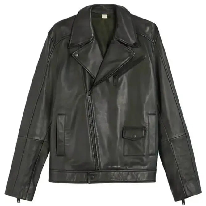 Mens Classic Carve Leather Biker Jacket - Riders Republic UK