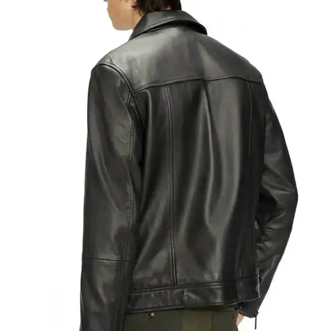 Mens Classic Carve Leather Biker Jacket - Riders Republic UK