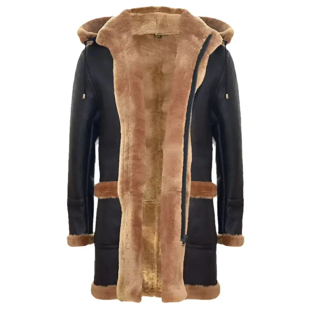 Mens Shearling Sheepskin Duffle Coat - Riders Republic UK