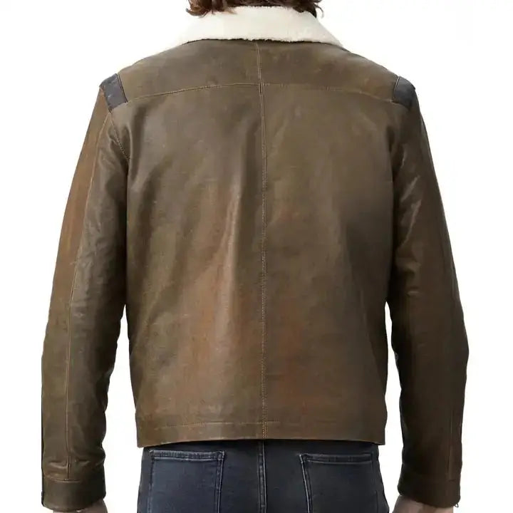 Cracked Lambskin Bomber Jacket - Riders Republic UK